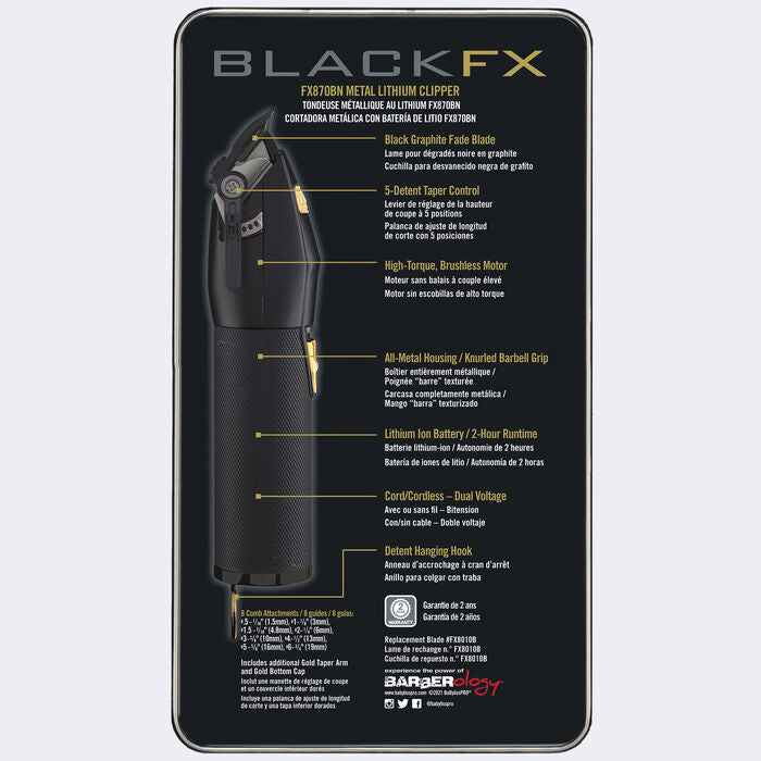 BaBylissPRO fx870bn BLACK FX Cordless Clipper