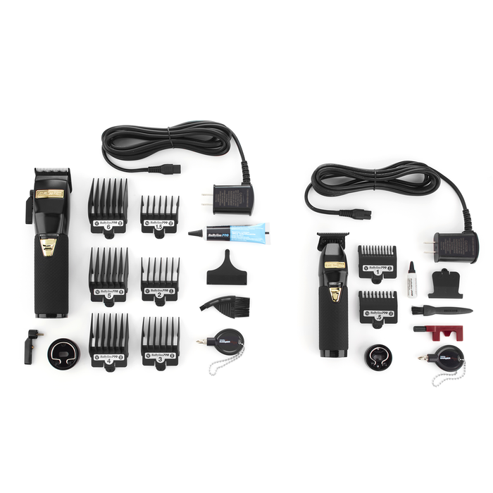 BaBylissPRO LimitedFX Boost+ Collection with Clipper, Trimmer & Charging Base Set-Black