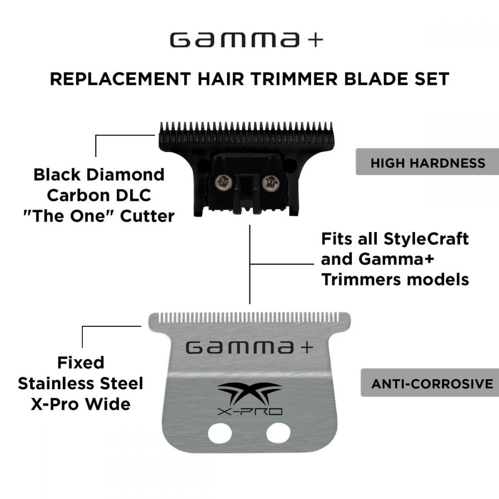 Gamma + X-Pro Wide Stainless Steel With Black Diamond Carbon DLC blades