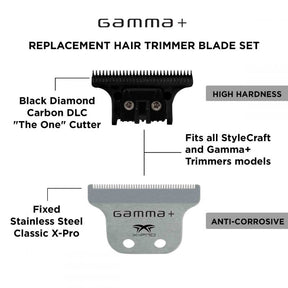 Gamma + Classic X-Pro Stainless Steel Fixed Blade With The One Black Diamond Blades