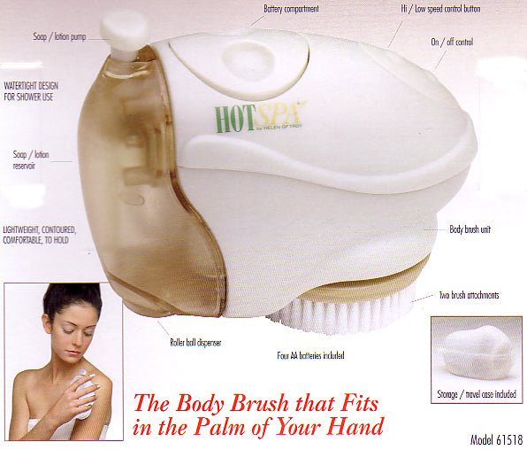 Hot 61518 Spa Professional Body Brush with Soap or Lotion Dispenser