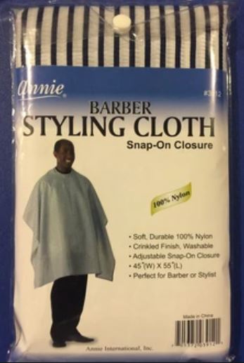 Annie Barber Styling Cape 45" x 55" Blue and White Striped